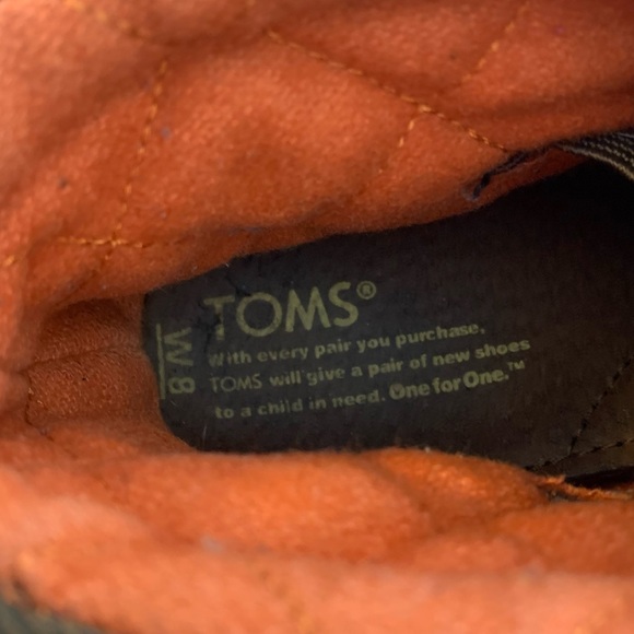 TOMS Brown Waxed Twill Highland Botas - Picture 10 of 11